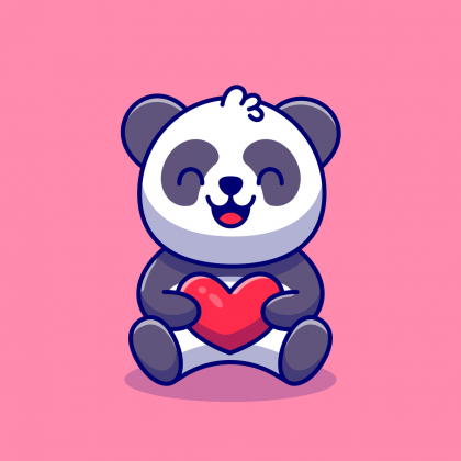 Panda z serduszkiem dla dziewczynki