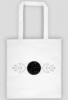 Torba eko Kosmos Fazy księżyca, Lineart, Rysunek, Moon - Creolove Studio