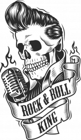 T-shirt Rock and Roll Skull