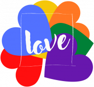 damska bluza eco - motyw serc/ miłości/ LGBT/ tęczy/ love