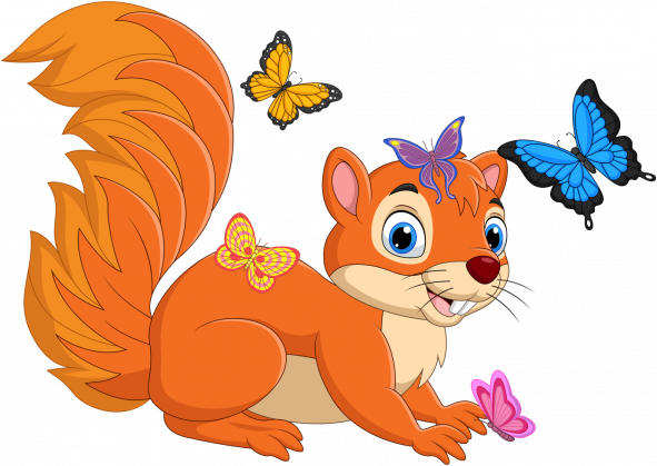 Eko Torba na Ramie z motywem wiewiórki.