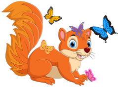 Kubek z motywem wiewiórki.