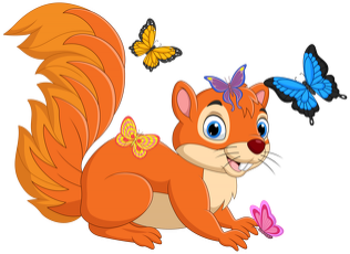 Kubek z motywem wiewiórki.