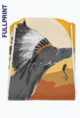 Plecak-worek Fullprint z ilustracją Tribal Spirits - Pies autorstwa Erink - ErInk