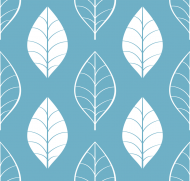 Poduszka "Duże liście" niebieska