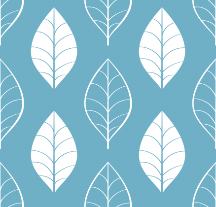 Poduszka "Duże liście" niebieska