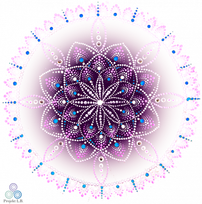 Mandala fioletowego płomienia - kobieca v.6 (wtapiana)