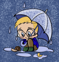 Chłopiec w deszczu BDK