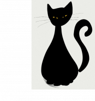 Torba na ramię z kotem - czarna