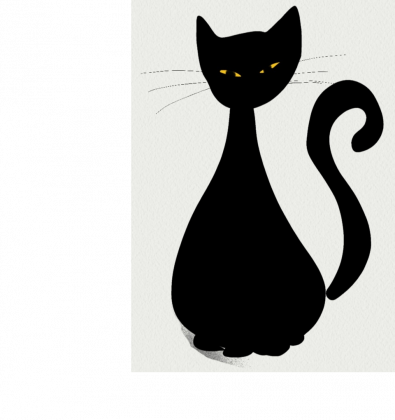 Torba na ramię z kotem - czarna