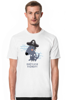 PREZENT DLA WĘDKARZA Tshirt Drżyjcie Fiordy Islandia Norwegia Wilk Morski - CzyżNie