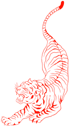 Chinese style Tiger - red