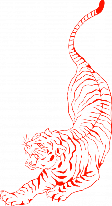 Chinese style Tiger - red