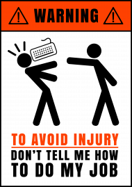 Warning - to avoid injury