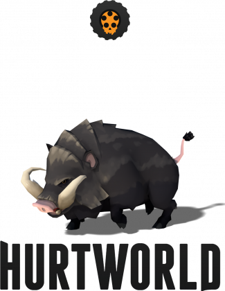 White t-shirt with Hurtworld logo and bor on back