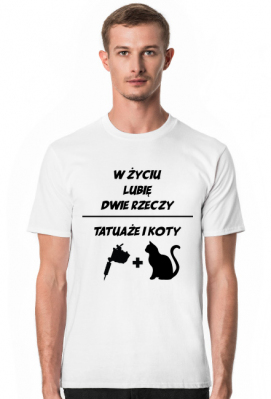 Koszulka" W życiu lubię, dwie rzeczy- tatuaże i koty" - TattooWearShop