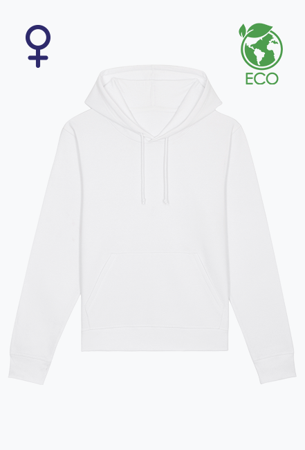 Eco bluza z kapturem damska biała - DRUMMER